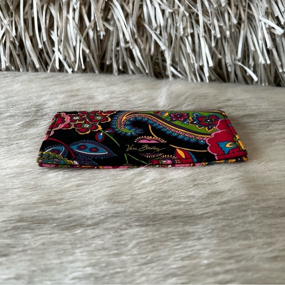 VERA BRADLEY Symphony In Hue 2009 Checkbook Cover Black Red Paisley Y2K Green - Picture 8 of 12